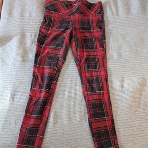 Torrid Red and Black Checkered Skinny Pants
